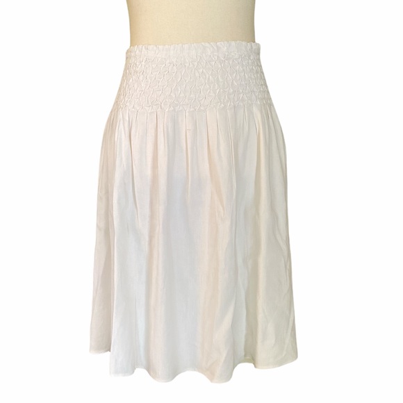 Theory Dresses & Skirts - Theory White Ivory Smocked & Pleated Drop Waist A-line Slip Skirt - 6